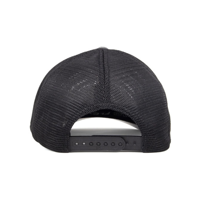 Flexfit mesh back cap black trucker hat with adjustable strap for workwear uniforms