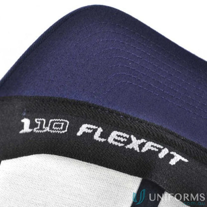 Navy blue Flexfit Mesh Back Cap interior perfect for branding, uniforms, or workwear