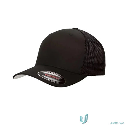 Black mesh-back baseball cap, Flexfit Mesh Trucker Cap for ultimate style and comfort