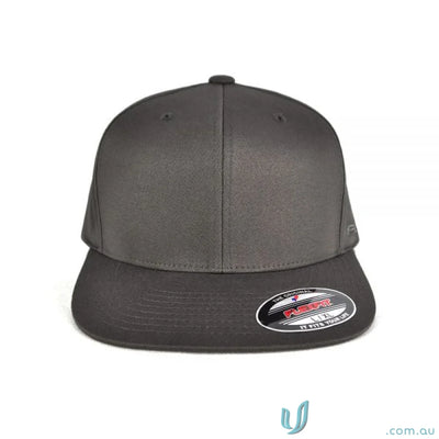 Gray flat-brimmed baseball cap from Flexfit Pro Baseball collection for pro baseball fans