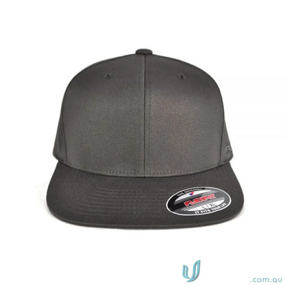 Gray flat-brimmed baseball cap from Flexfit Pro Baseball collection for pro baseball fans