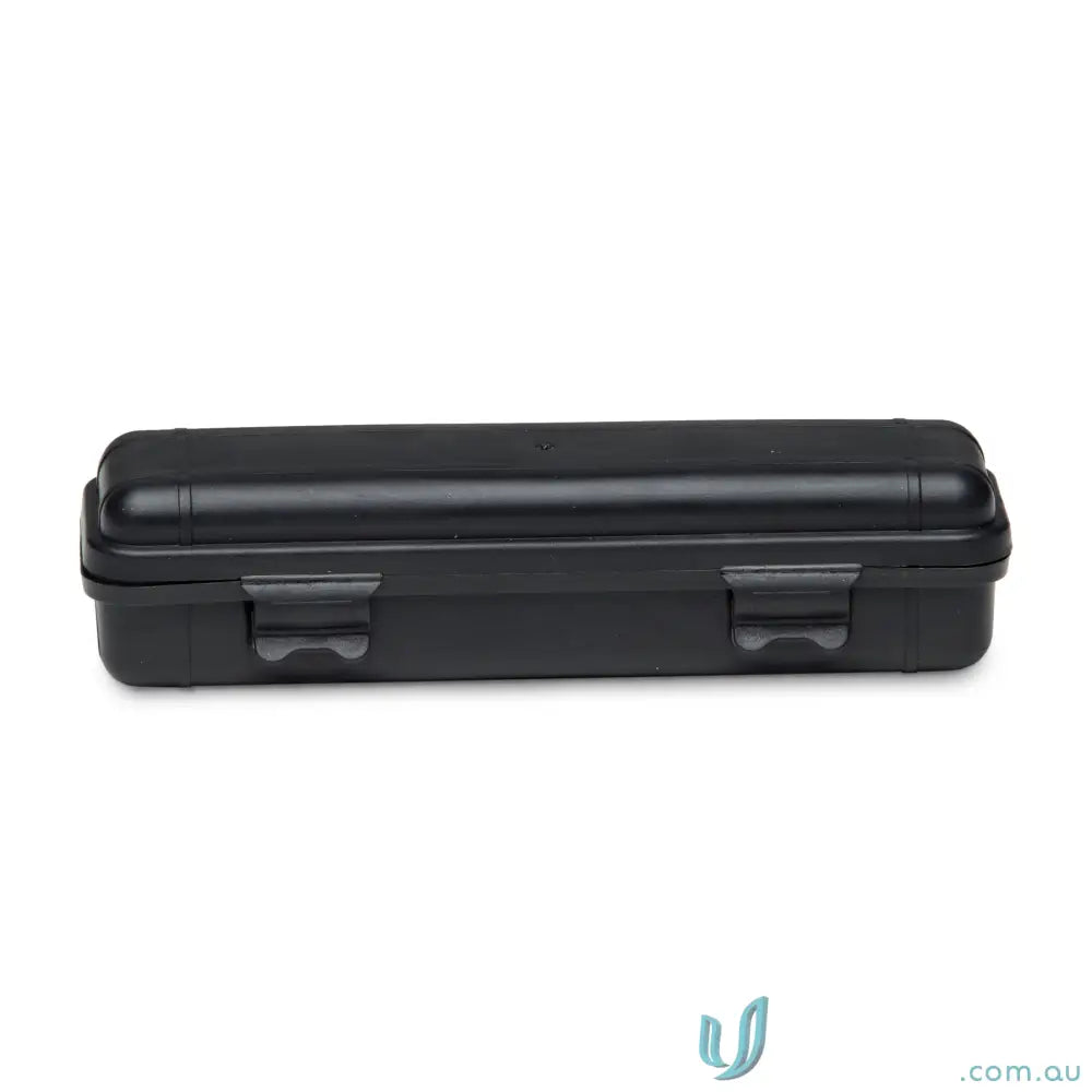 Black plastic protective case with latches for FlexLight Torch with magnetic base and workwear use