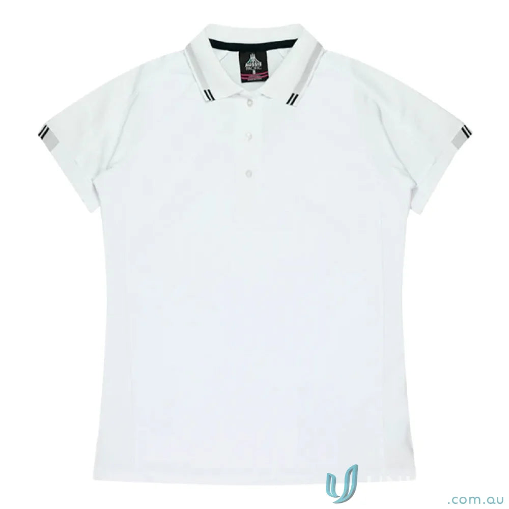 White polo shirt from Flinders Polo perfect for work uniforms and casual uniforms
