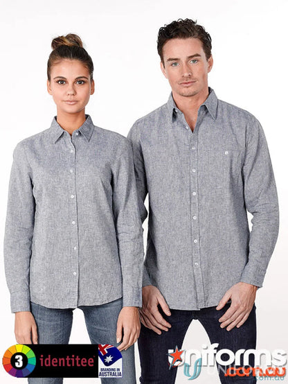 Matching gray Floyd LS Linen Cotton Shirts for w71 men’s Floyd collection