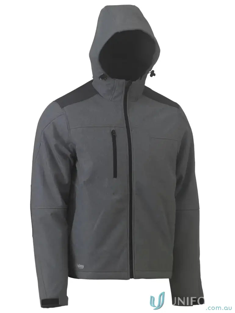 Dark gray Flx & Move Shield Jacket with waterproof rating and abrasion-resistant panels