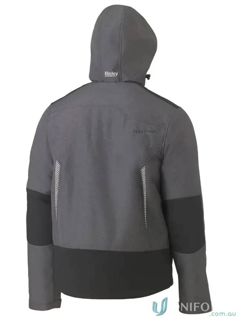 Gray and black Flx & Move Shield Jacket with reflective accents and abrasion-resistant panels