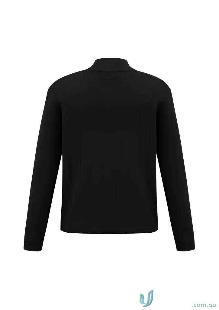 Black zip merino rich half zip pullover made from cozy merino wool