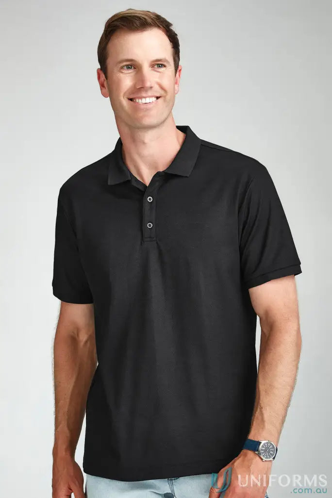 Black Focus Polo shirt from Biz Collection for a professional look