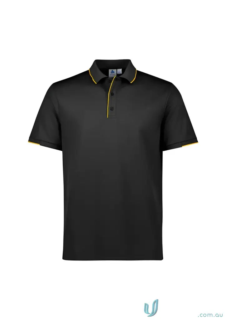 Black Focus Polo with yellow trim from Biz Collection for a sharp professional look
