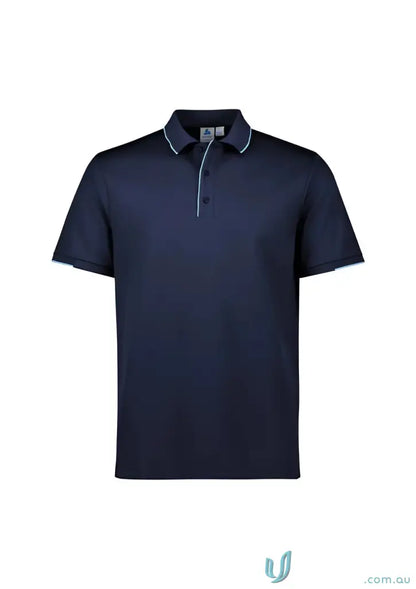 Navy blue Focus Polo from Biz Collection with white trim for a sharp professional look