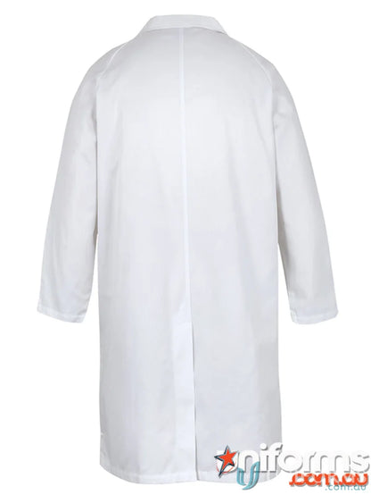White lab coat as part of food industry dust coat workwear uniforms for hygiene