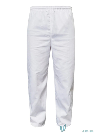 Food industry elastic white pant with drawstring, perfect for tough kitchen work