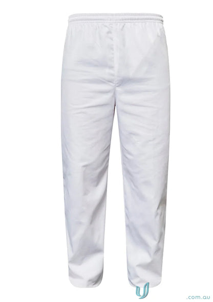 Food industry elastic white pant with drawstring, perfect for tough kitchen work