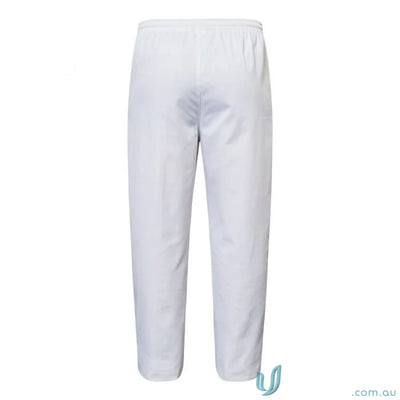 Food industry elastic white pant with elastic drawstring for comfortable wear