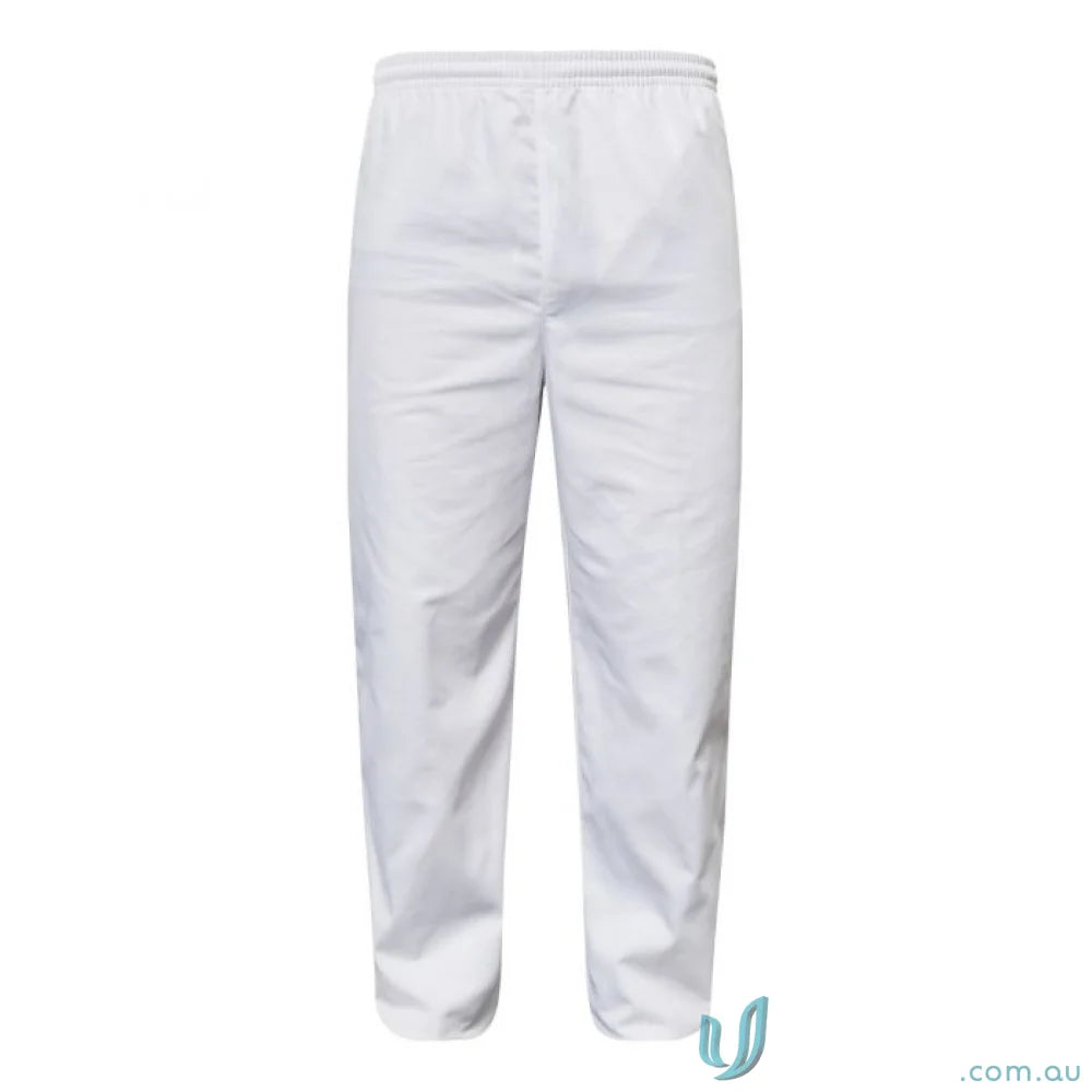 White food industry elastic drawstring athletic pants for easy movement