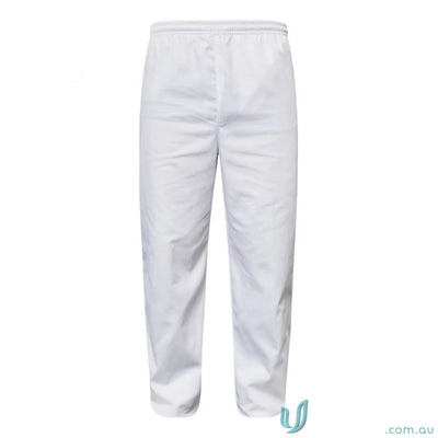 White food industry elastic drawstring athletic pants for easy movement