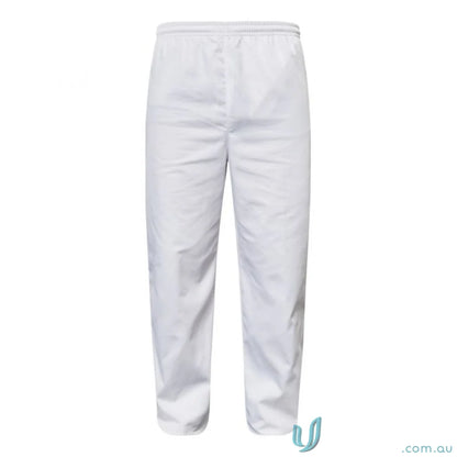 White food industry elastic drawstring athletic pants for easy movement