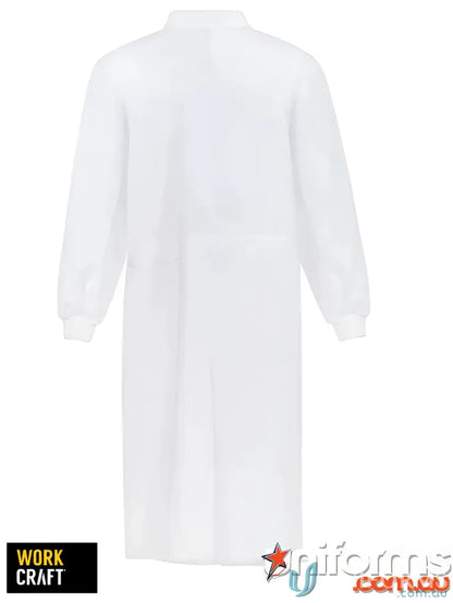 White lab coat for food processing, Food Industry Long Dust Coat, durable work wear