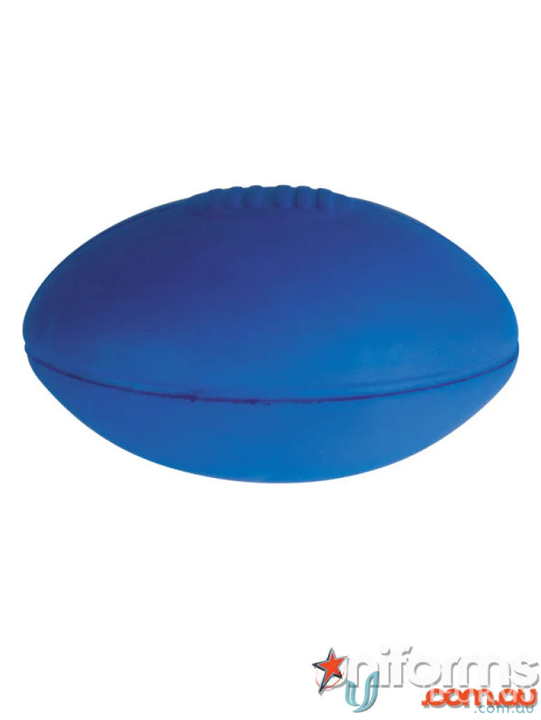 Blue foam football stress reliever, fun print panel for uniforms or workwear stress relief