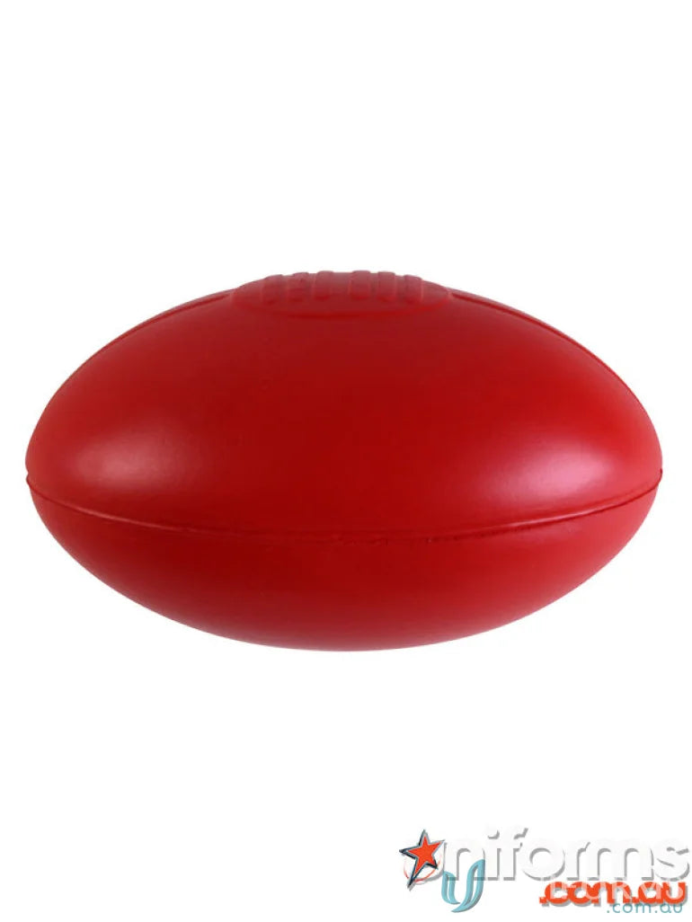 Red oval rubber football stress reliever perfect for sports fans and office use