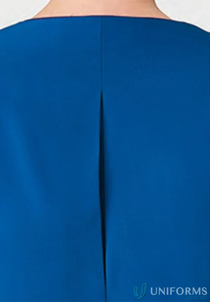 Blue fabric with a central pleat from the fabulous city collection in the Four Way Stretch Tunic