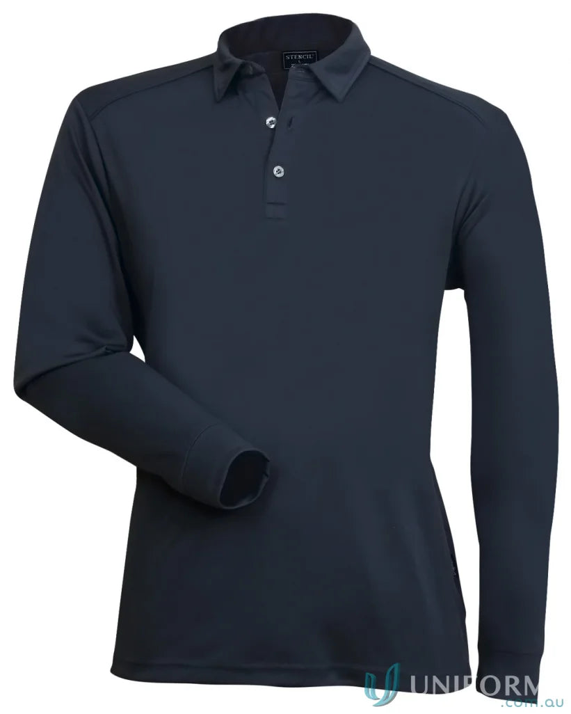 Navy long-sleeved polo shirt from Freshen LS Polo for workwear with unmatched comfort