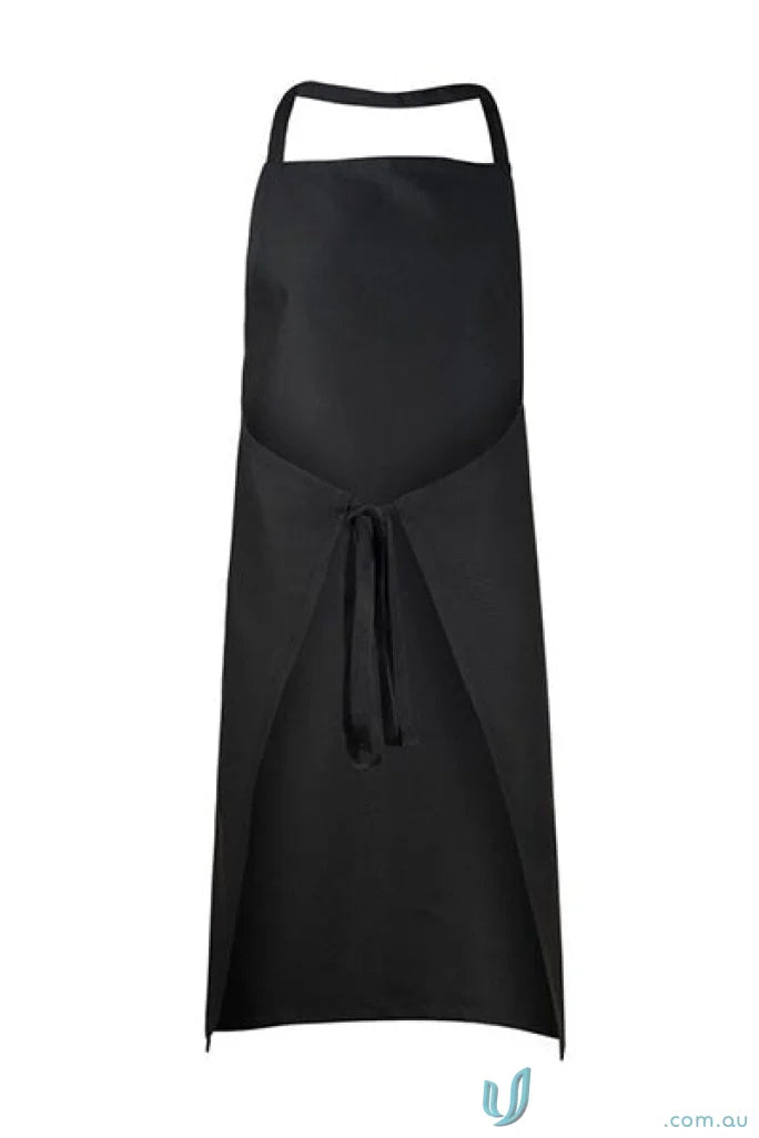 Black kitchen apron ideal for café crews and kitchen hands, full bib style