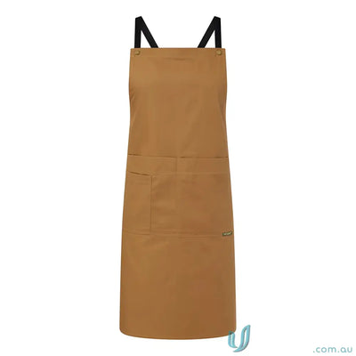 Full Bib Apron With Pockets featuring a mobile phone pocket and detachable herringbone straps for catering services