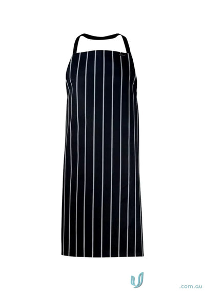 Navy and white striped Full Bib Cafe Stripe Apron with herringbone tape ties