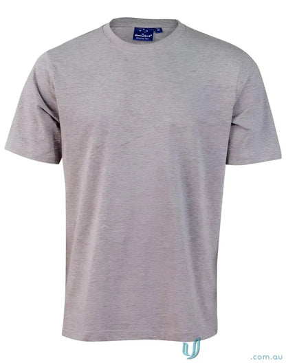 Gray short-sleeved T-shirt made of combed cotton, perfect for uniforms and workwear