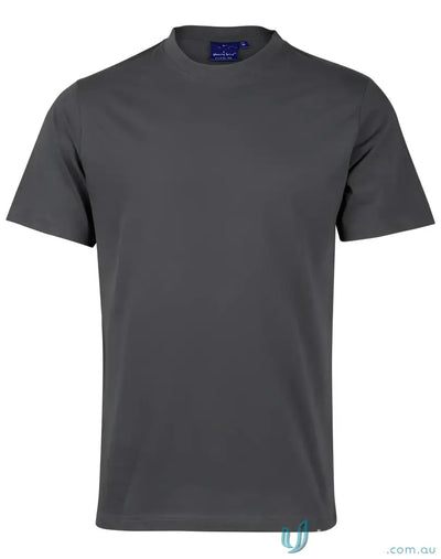 Gray short-sleeved T-shirt made of combed cotton, perfect for uniforms or workwear