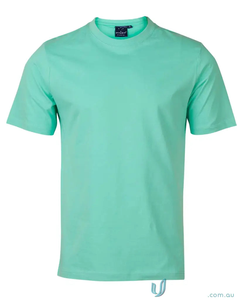 Mint green T-shirt made of combed cotton for kids’ uniforms and workwear