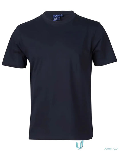 Navy blue crew neck T-shirt made from combed cotton, perfect for uniforms or workwear