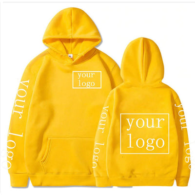 Yellow hooded custom hoodie perfect for uniforms or workwear from Full Printed Custom Hoodie