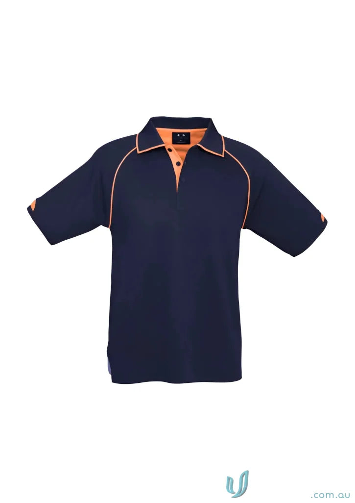 Men’s Fusion Short Sleeve Polo with hi-viz fluoro trims from Biz Collection Men’s