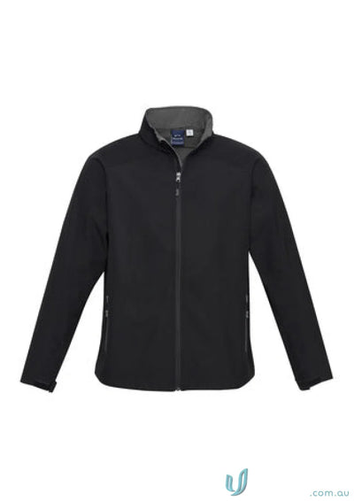 Geneva Softshell Jacket in black zip-up style, perfect for biz tech j307m look