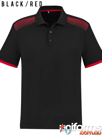 Black and red Galaxy Polo, p900ms short sleeve polo for stylish looks