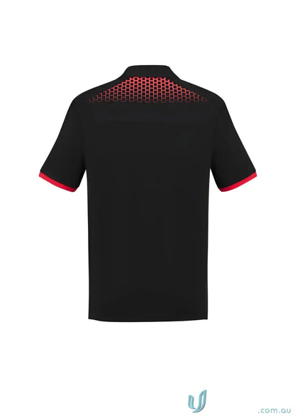 Galaxy Polo black short sleeve polo with red trim, p900ms, perfect for casual wear