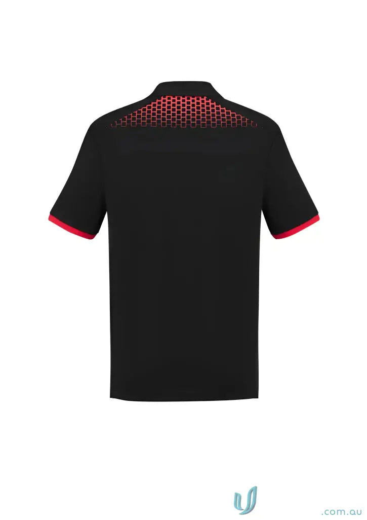 Galaxy Polo black short sleeve polo with red trim, p900ms, perfect for casual wear
