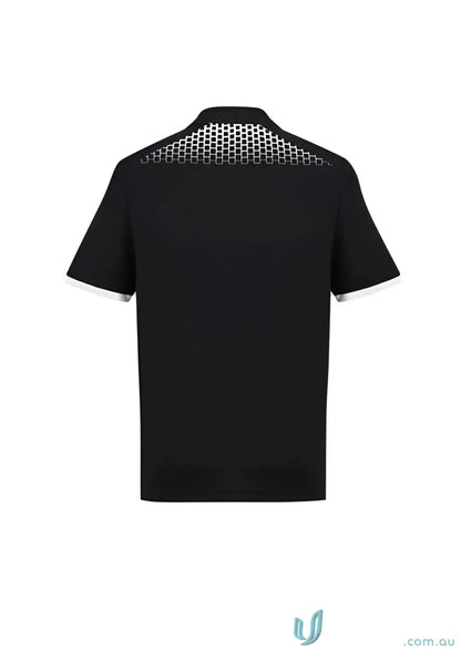 Black p900ms Galaxy Short Sleeve Polo shirt with white trim for stylish looks