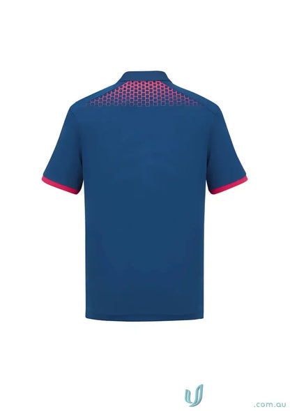 Blue Galaxy Polo short sleeve polo with pink accents, perfect for p900ms style