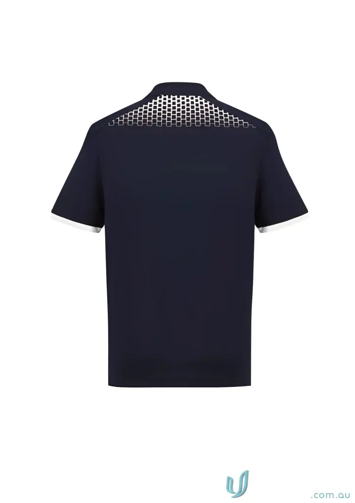 Navy blue Galaxy Polo short sleeve polo with white trim and honeycomb mesh back p900ms