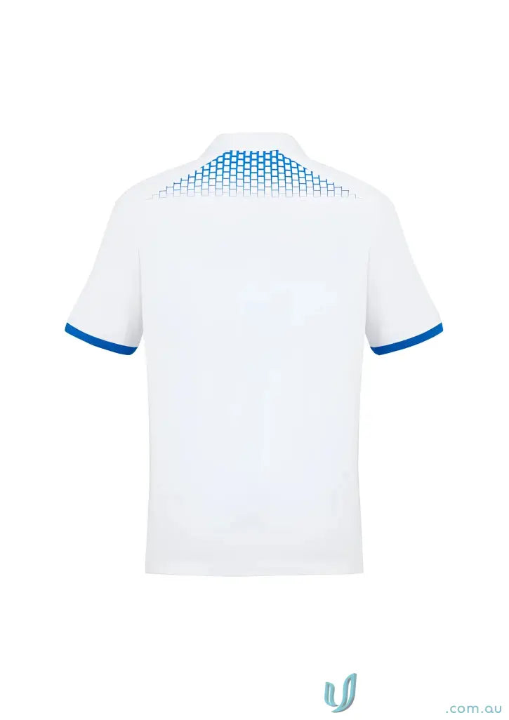 White P900MS Galaxy Short Sleeve Polo with blue accents for a stylish look