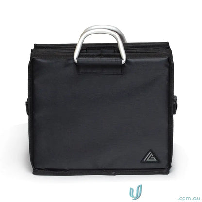 Black soft-sided cooler bag with removable lid, perfect boot organiser for uniforms