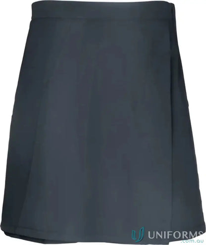 Dark gray knee-length girls school skort, perfect for school days and casual wear