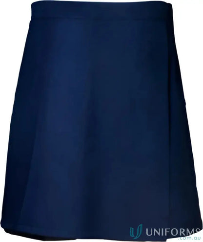 Dark blue knee-length girls school skort perfect for school days