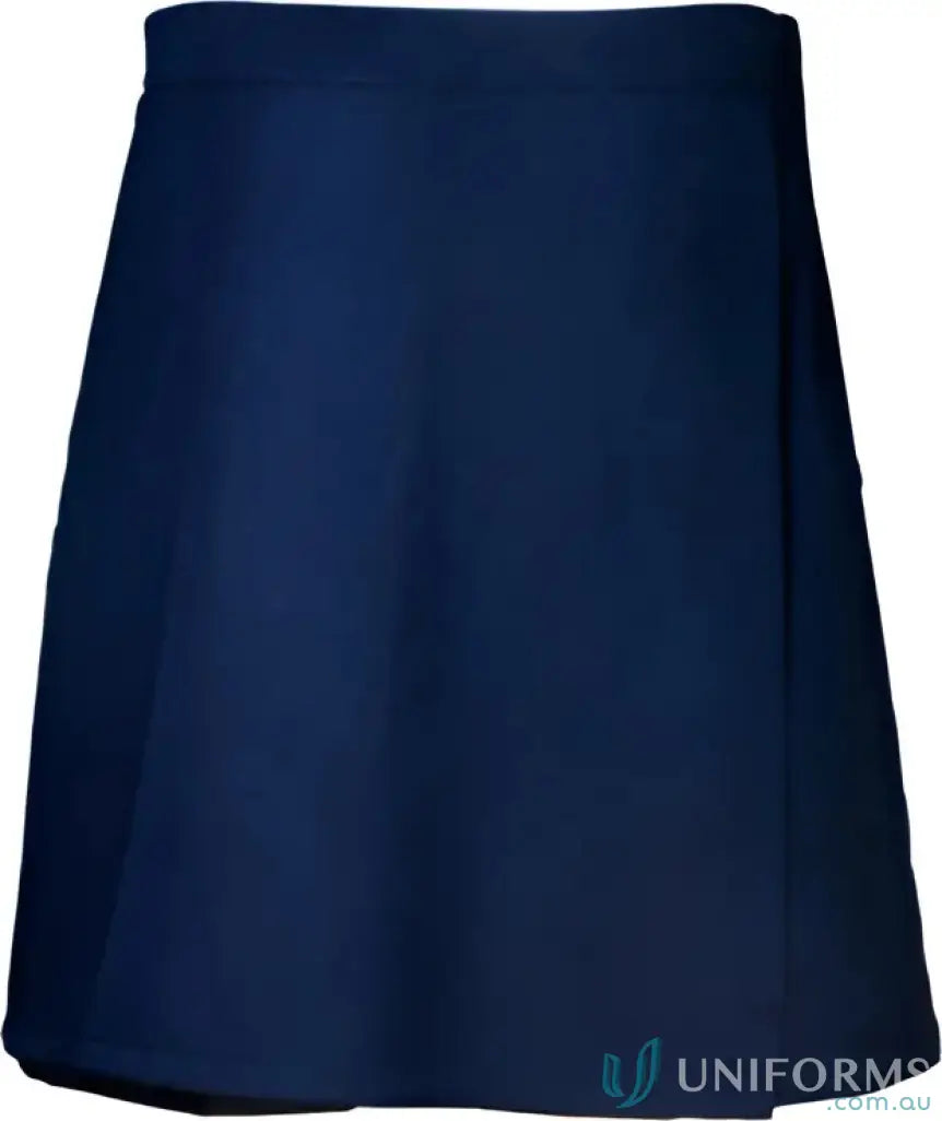 Dark blue knee-length girls school skort perfect for school days