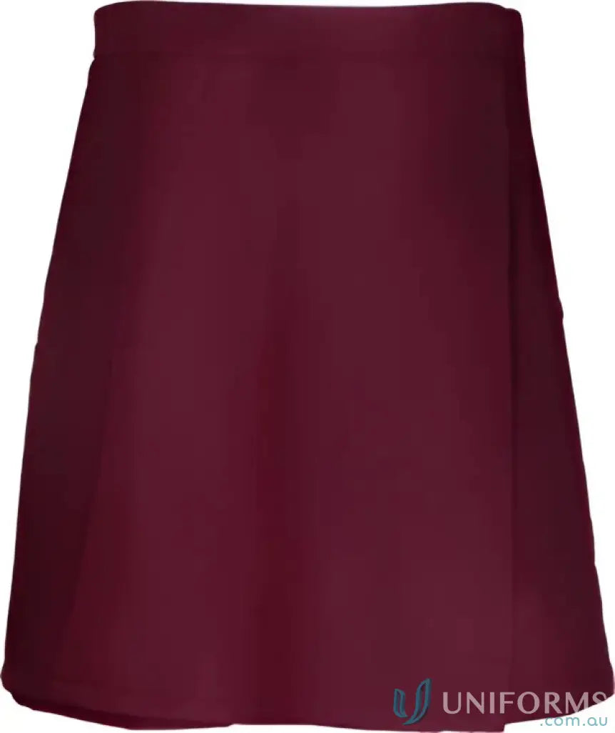 Dark red wrap-style mini skirt for girls school skort perfect for school outfits