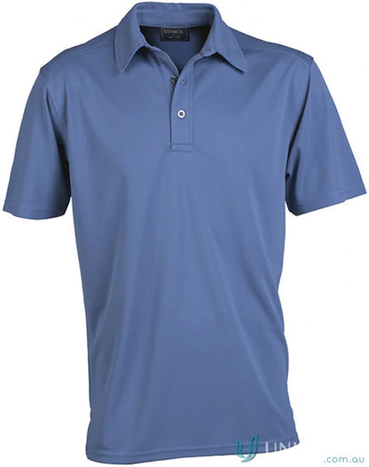 Blue short-sleeved polo shirt from Glacier S/S Polos for work uniforms and casual wear