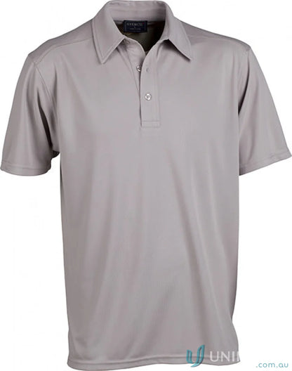 Gray short-sleeved polo shirt from Glacier S/S Polos, perfect for workwear and uniforms